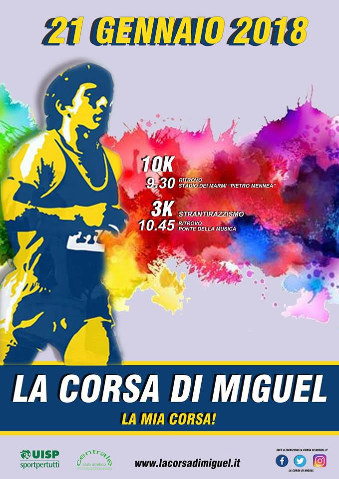 Locandina La corsa di MIguel 2018